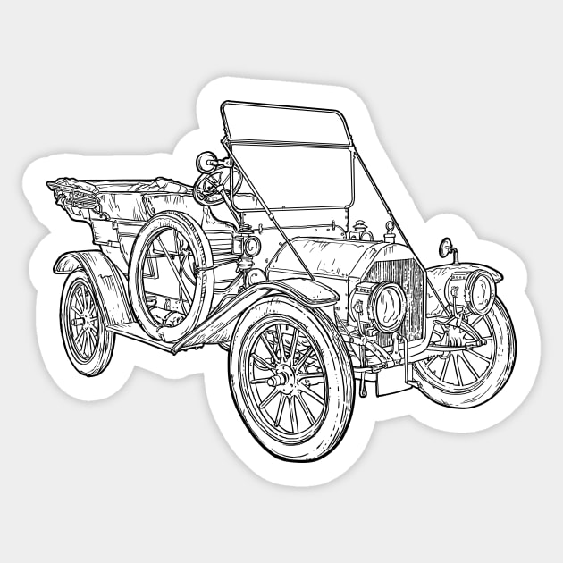 Old Car, Cabriolet, Vintage, Classic Car Sticker by StabbedHeart